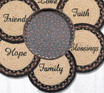 Earth Rugs Seasonal Blessings Trivets – 3-Pack Round Mats in Basket