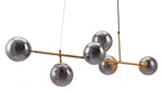Statement Pendant Light in Brass and Smoked Glass