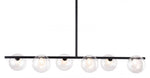 Contemporary Glass Globe Chandelier in Black