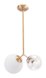 Zuo Modern Constance Brass Ceiling Light with Frosted Glass Shades