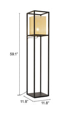 ZUO Modern Floor Lamp – Slim Design, Ambient Perforated Shade
