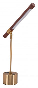 Zuo Modern Brown Desk Lamp with Two USB-A Ports