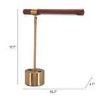 Zuo Modern Kippy LED Table Lamp with USB Ports – Brown & Brass