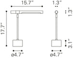 Zuo Modern Brown Desk Lamp with Two USB-A Ports