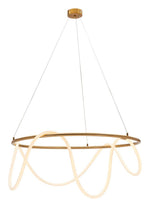 Zuo Modern Futuristic LED Pendant – Flexible Silicone Tube Light with Brass Steel Frame