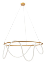 Zuo Modern Creative Studio Light – Brass-Finished Ceiling Fixture with Silicone LED Tube