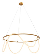Zuo Modern Futuristic LED Pendant – Flexible Silicone Tube Light with Brass Steel Frame