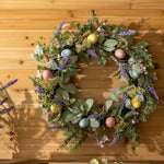 Springtime Egg & Daisy Wreath – Pastel Floral Design – 22 inch – Entryway Accent – Melrose