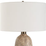 Natural Finish Lamp with 17″ Fabric Shade