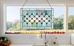 Handmade Ocean Gem Stained Glass Window Panel – Vibrant Blue Green Hues