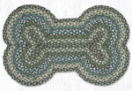 Earth Rugs Large Dog Bone Braided Jute Pet Tread – Sage, Ivory & Blue