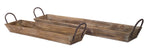 Wooden Utility Tray Set with Handles 4.75 Inch Height for Everyday Household Use By Melrose