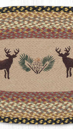 “Decorative Earth Rugs Deer/Pinecone Oval Patch 20x30 for pillows and table runners”