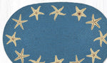 Ocean-Inspired Jute Mat – 20x30 Oval Rug with Starfish Center