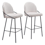 Zuo Modern – Jambi Barstool Set of 2 in Ivory, 42.9