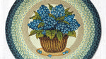 Rustic Blue Hydrangea Round Patch Area Rug Natural Jute 27x27