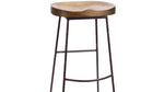 Sturdy Wood and Metal Stool 30.5 Inch Height for Bar or Kitchen Use By Melrose