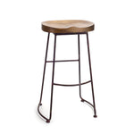 High Top Seating Stool 30.5 Inch Height Wood and Metal Combination By Melrose