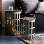 wood top side table