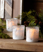 Set of 12 Frosted Glass Votive Holders 3.5 Inch Height Seasonal Decor By Melrose