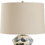Neutral Tone Ceramic Table Lamp with Artistic Form