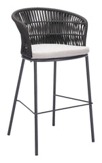 Outdoor Black Freycinet Barstool Set of 2 – Weather-Resistant Fabric