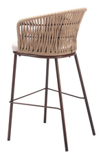 Natural Outdoor Fabric Barstools – Set of Two