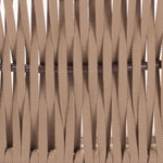 Close-up of brown woven material with a metal rod