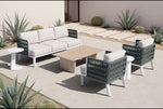Natural Aluminum Rectangular Coffee Table, Outdoor Ready
