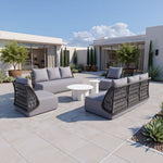 Sleek Modern Coffee Table, Weather-Resistant Aluminum