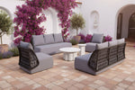 Contemporary Patio Coffee Table, Circular White Top