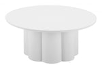 Contemporary Patio Coffee Table, Circular White Top