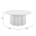 Outdoor Coffee Table with Smooth White Finish