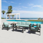 Weather-Resistant Black Coffee Table for Patio Lounge Areas