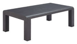 Modern Rectangular Black Coffee Table with Faux Wood Texture