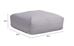 Gray Cube Ottoman for Patio or Garden