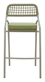 Outdoor Barstool with Removable Cushion – Green