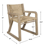 Earthy Toned Dining Chair – 25x32 Inch Woven Fiber Design