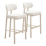 Aurea Barstools Set of 2 – Light Gray Fabric Seat 39.8