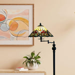 Fine Art Lighting Vintage Floor Lamp – Swing Arm Tiffany Style Shade
