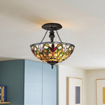 Fine Art Lighting Vintage Stained Glass Flush Light – Semi-Flush Ceiling Fixture