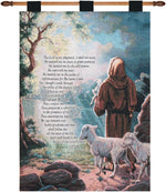 Psalm 23 Wall Tapestry – The Lord Is My Shepherd with Finial Rod