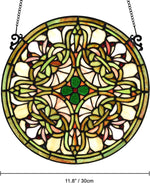 Handcrafted Stained Glass Window Panel – Tree of Life Circle Design