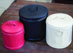 Vintage-Inspired Canister Trio – Colorful Metal Storage Set