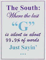 Set of 2 Southern Quote Metal Signs – Gray and Purple Decor