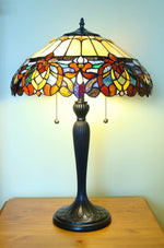 Fine Art Lighting Classic Tiffany Lamp – Floral Glass, Nightstand Size