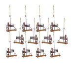Melrose Vintage Wood and Metal Ski Chair Lift Ornament (Set of 12)