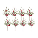 Melrose Winter Pine and Boxwood Berry Spray (Set of 8)