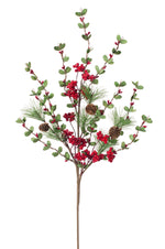 Winter Pine and Boxwood Berry Spray
