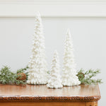 Set of Six Polyresin Tabletop Trees in Three Sizes
